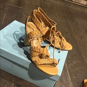 ANTONIO MELANI Tan Braided Sandals